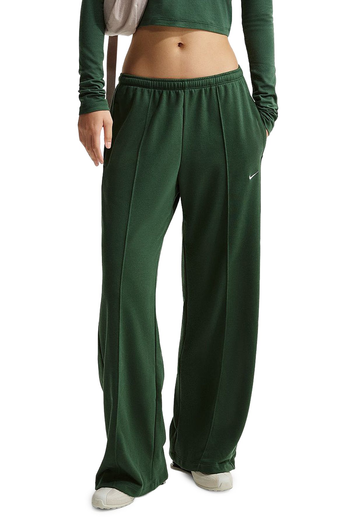 NIKE Sportswear Chill Terry Mid-Rise French Terry Open-Hem Pants