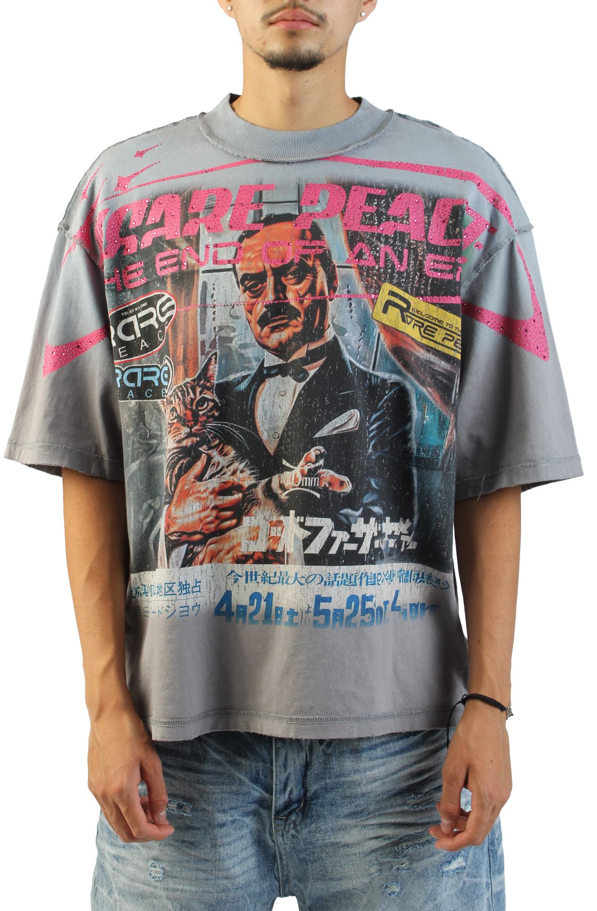 RARE PEACE El Padrino T-Shirt RT6005-GRY - Shiekh