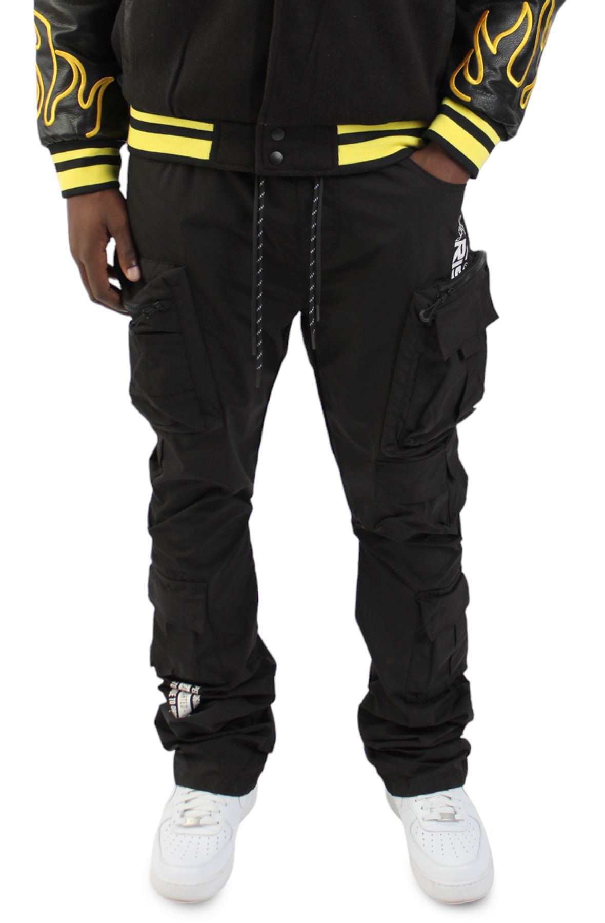 Shop Preme Stacked Multi Pocket Cargo Pants PRWB1356-BLK black