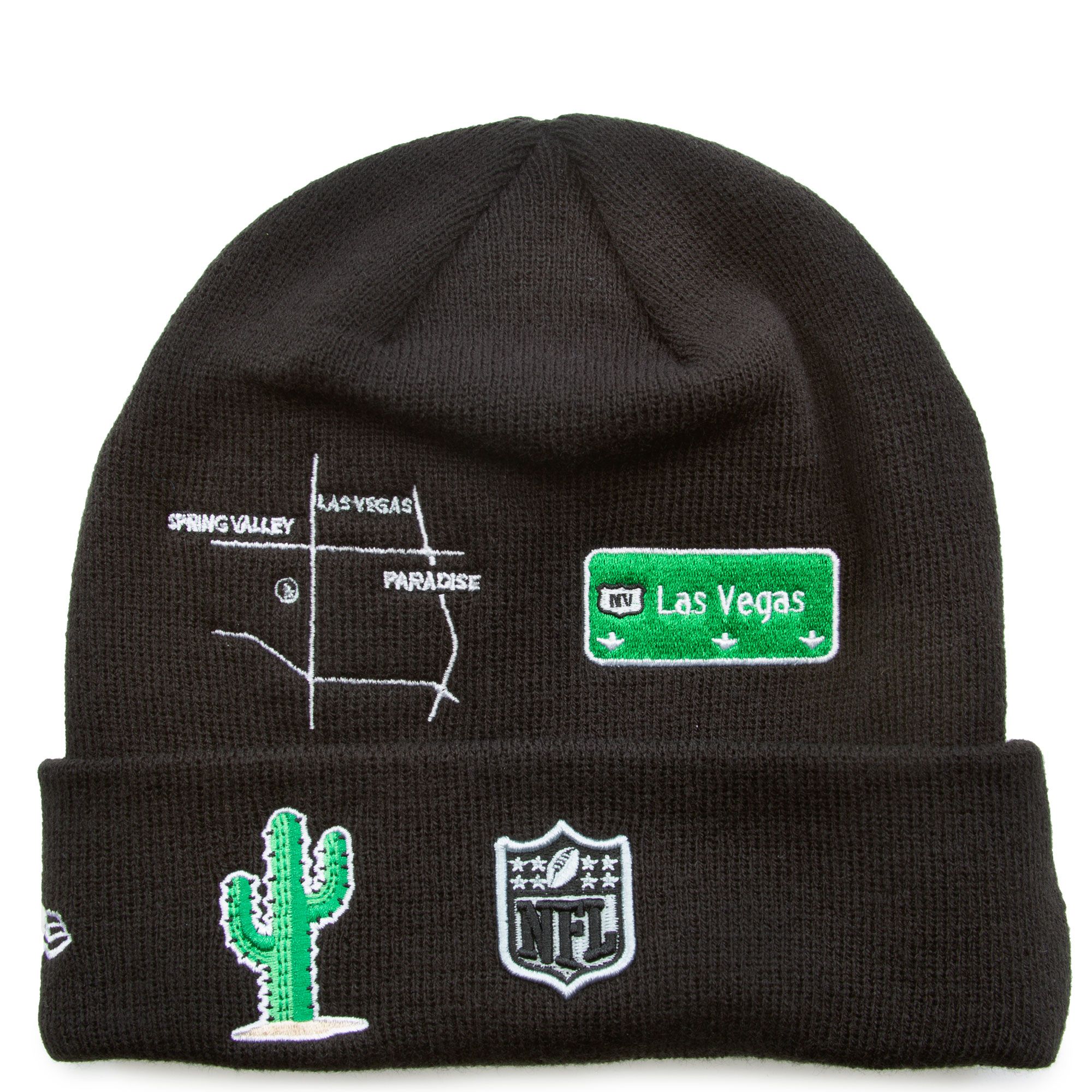 Las Vegas LV Embroidered Long Beanie, City/State Designed