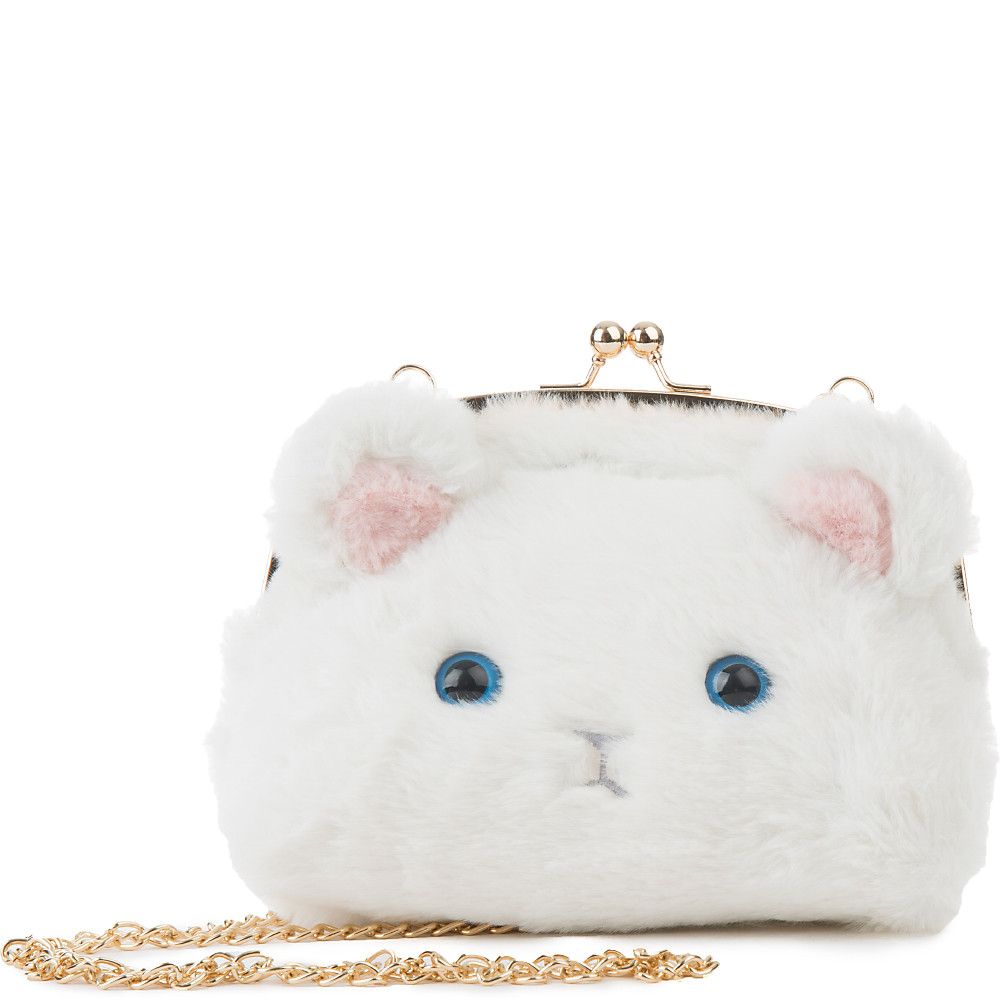 white cat purse