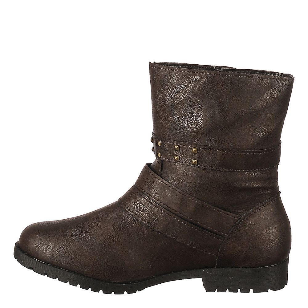 women's brown ankle boots low heel