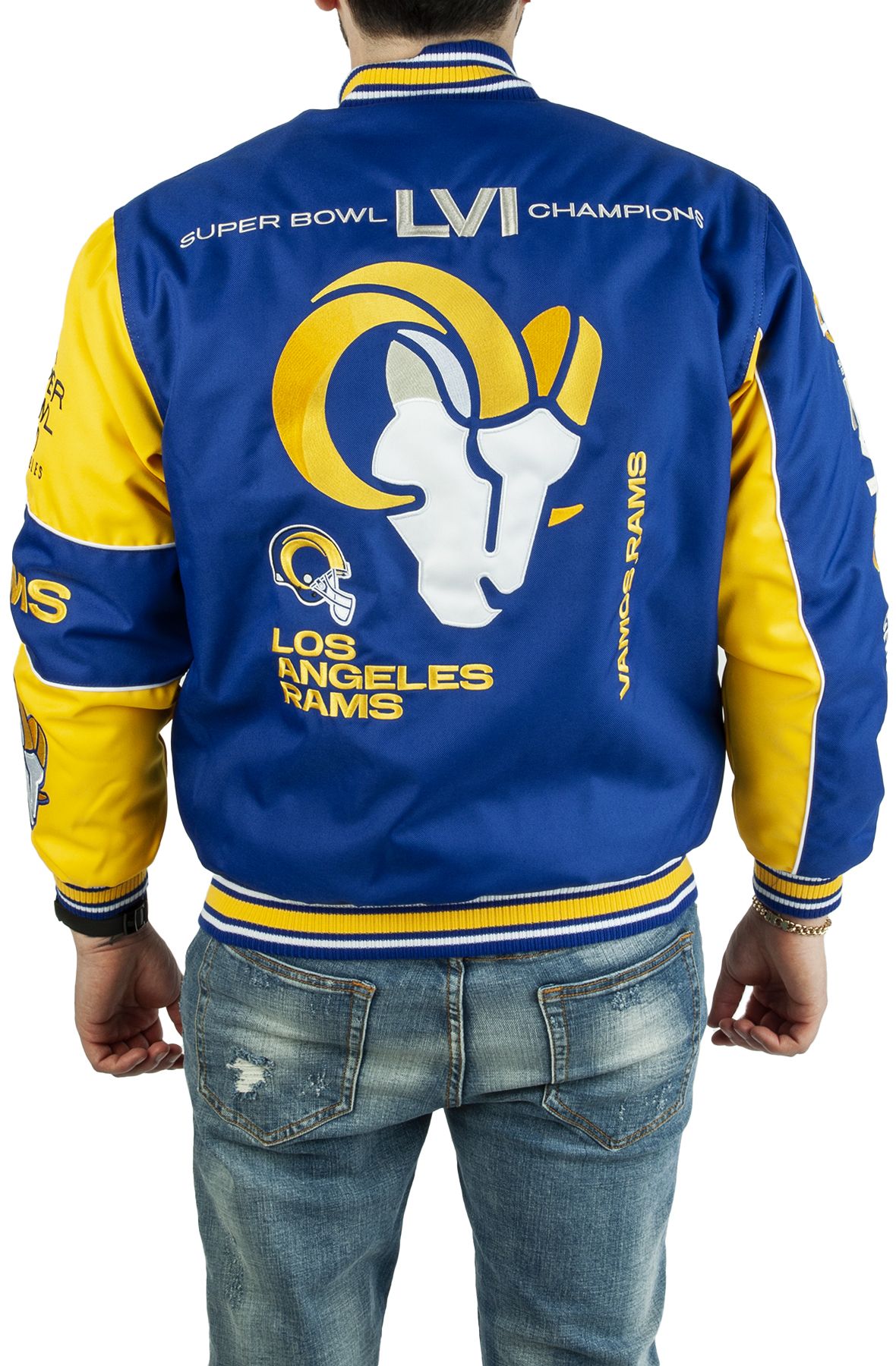 Super Bowl LVI Champs La Rams Blue/White Varsity Jacket