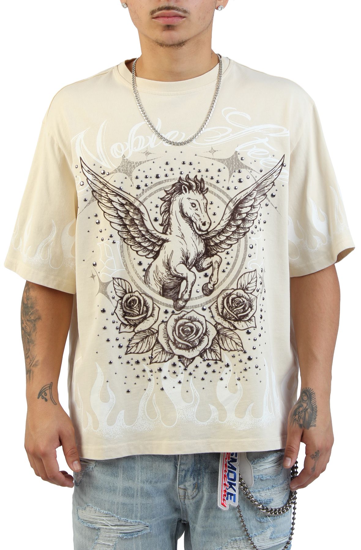 SMOKE RISE Noble Steed T-Shirt KT26S488SK-CRU - Shiekh
