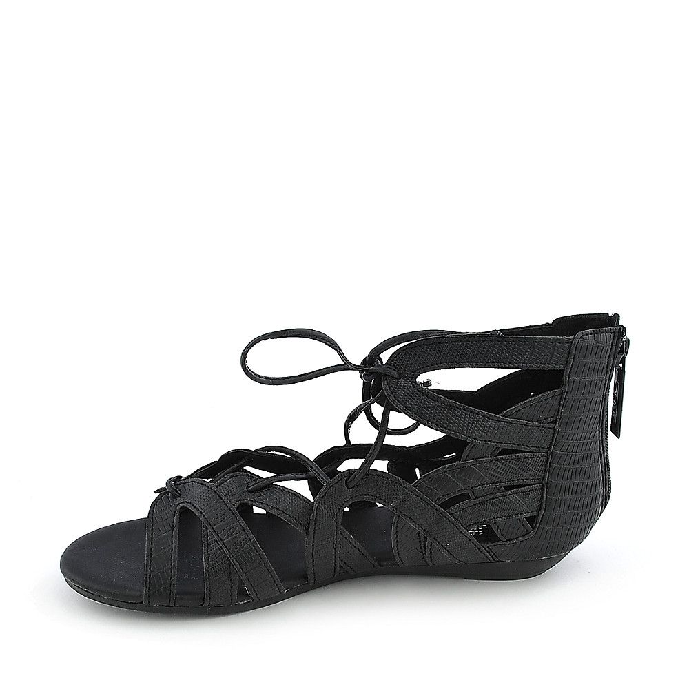 platform lace up sandals black