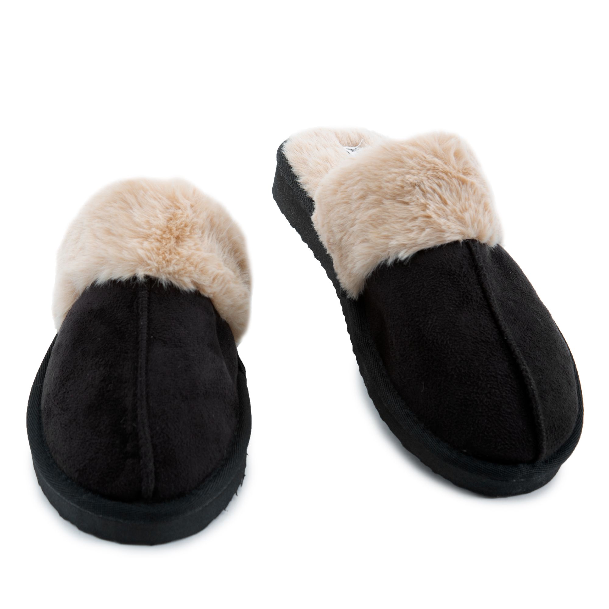 CAPE ROBBIN Cabin Fur Slippers CABIN-BLK - Shiekh