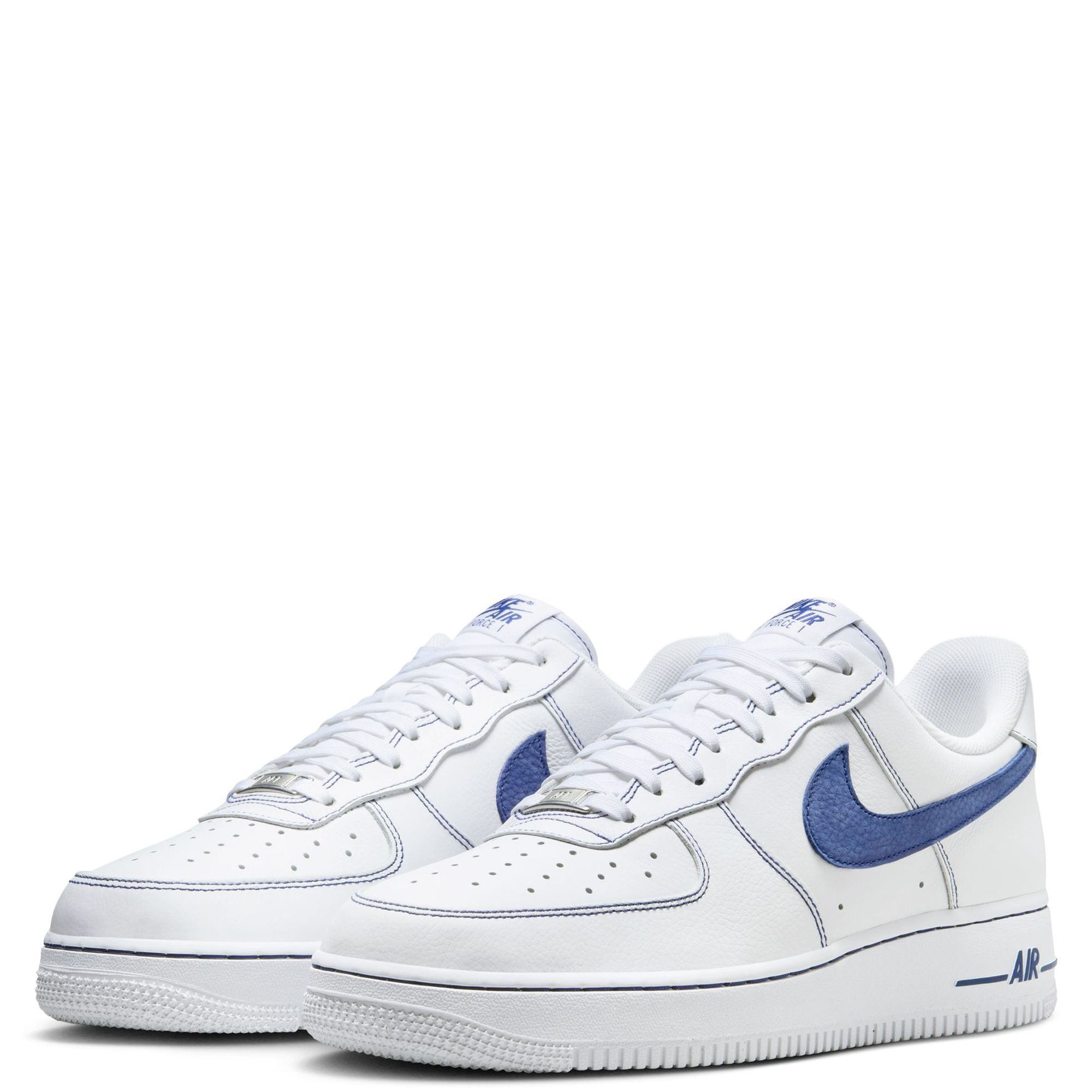 靴 NIKE AIR FORCE 1 07 LOW White  Blue Nike Air Force 1 07 LV8 AF1 White Deep Royal Contrast Stitch