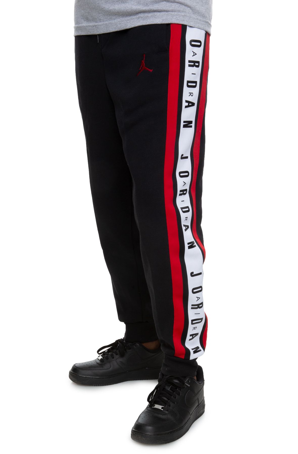 black and red jordan pants