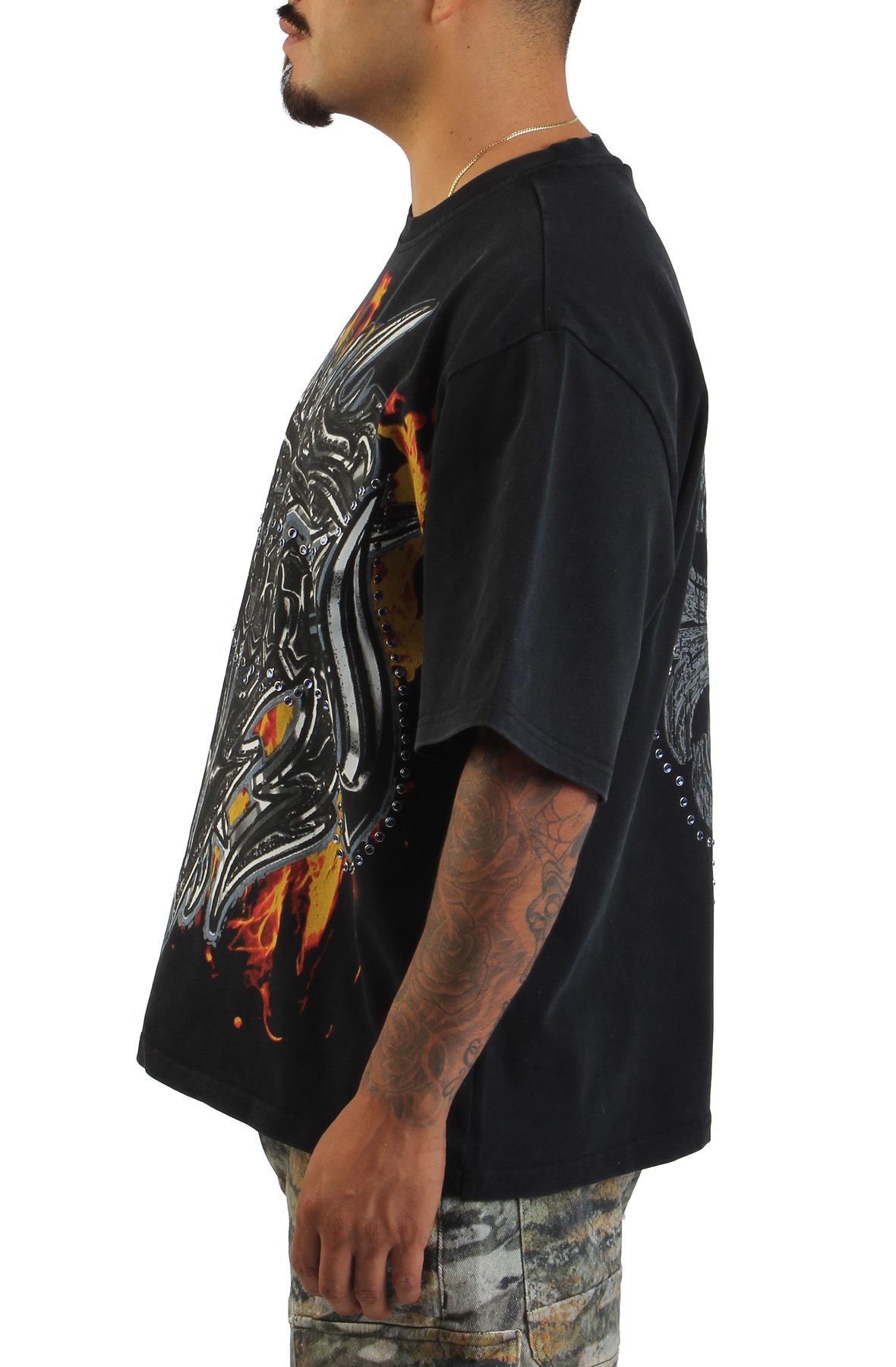 SMOKE RISE Luminous T-Shirt KT25577SK-BLK - Shiekh