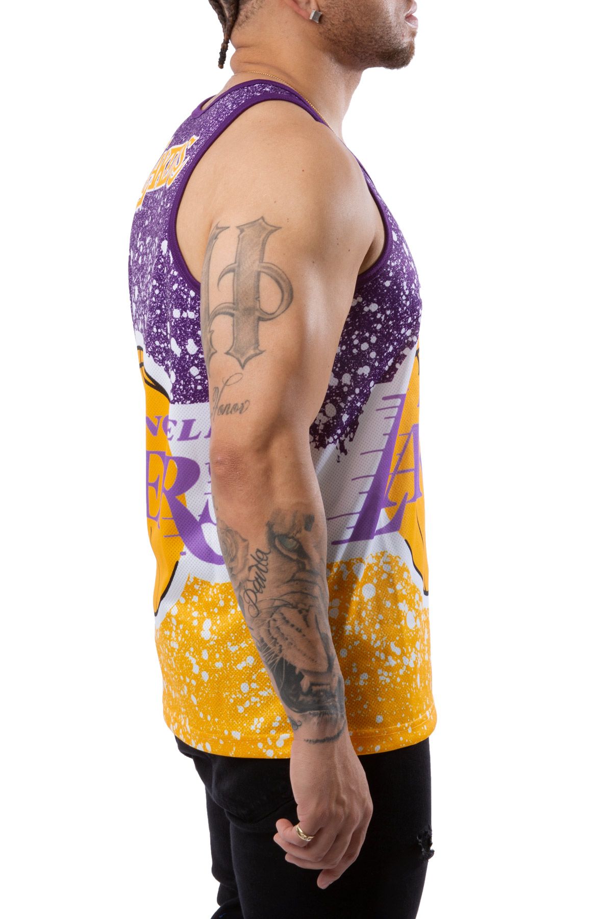 Los Angeles Lakers Mens Mitchell & Ness Script Cotton Tank Top