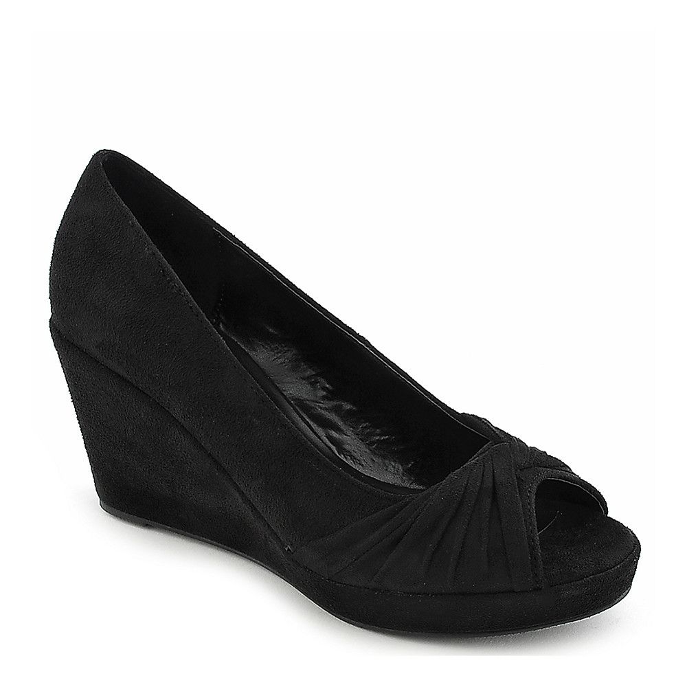 black wedge formal shoes