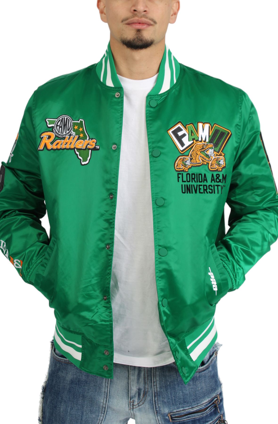 PRO STANDARD Florida A&M University Satin Jacket CFA671495-KGR - Shiekh