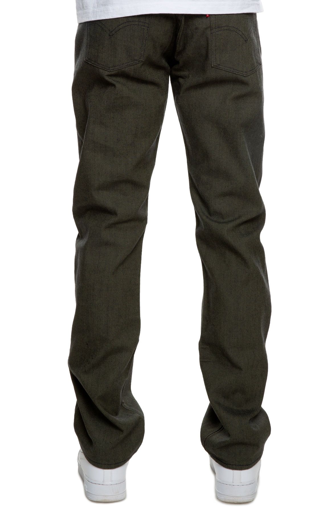 olive green levi 501 jeans