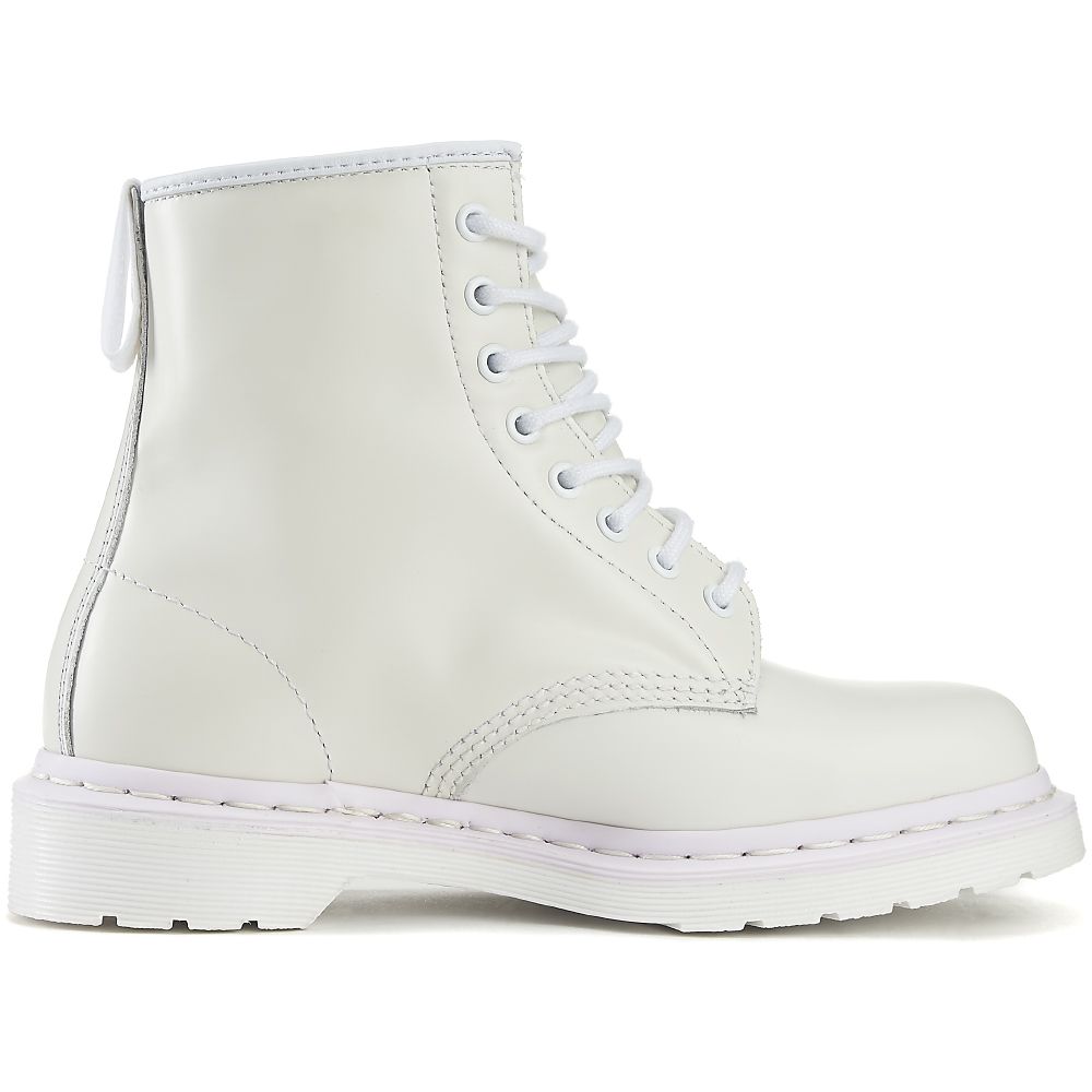 white 1460 mono boots