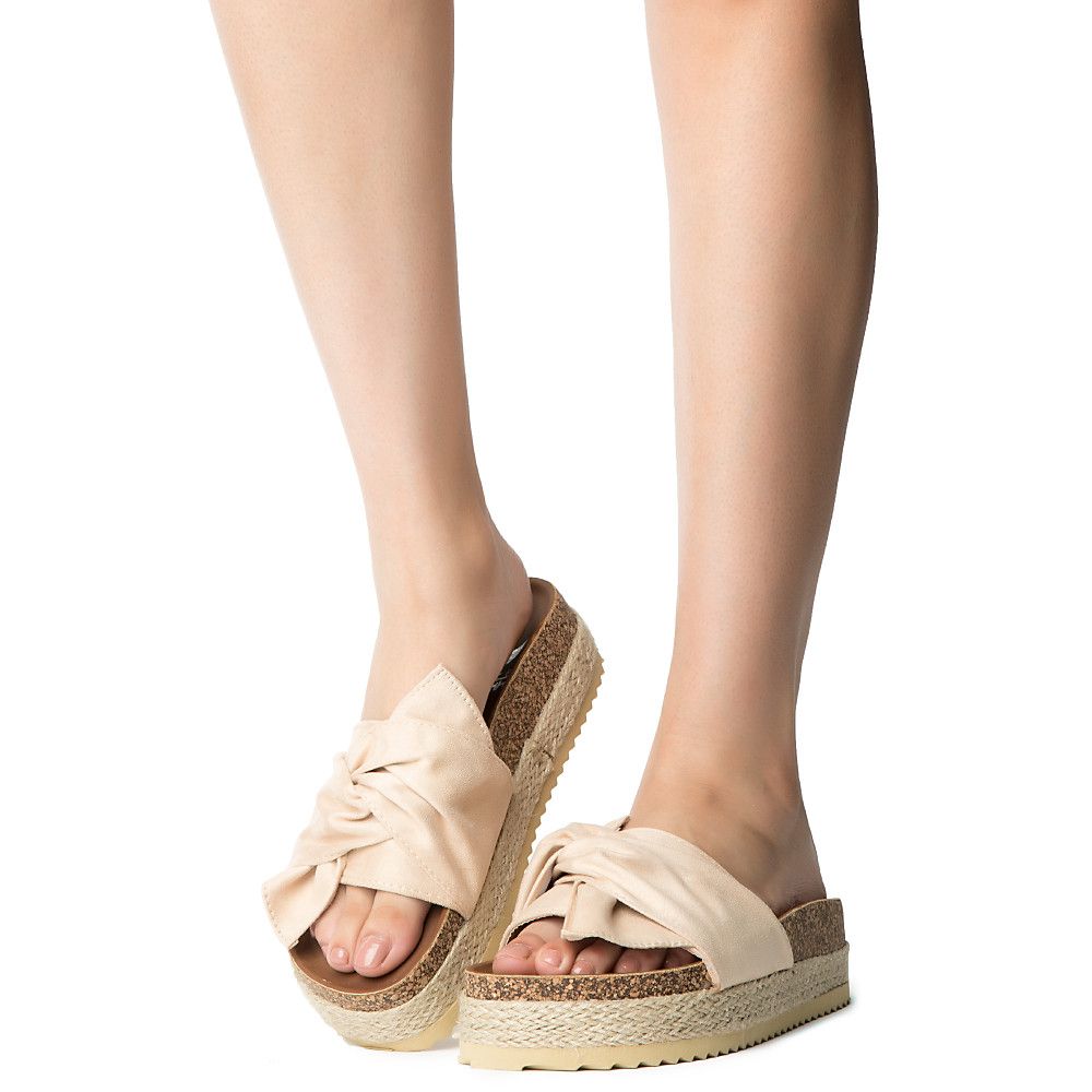 beige suede flat sandals
