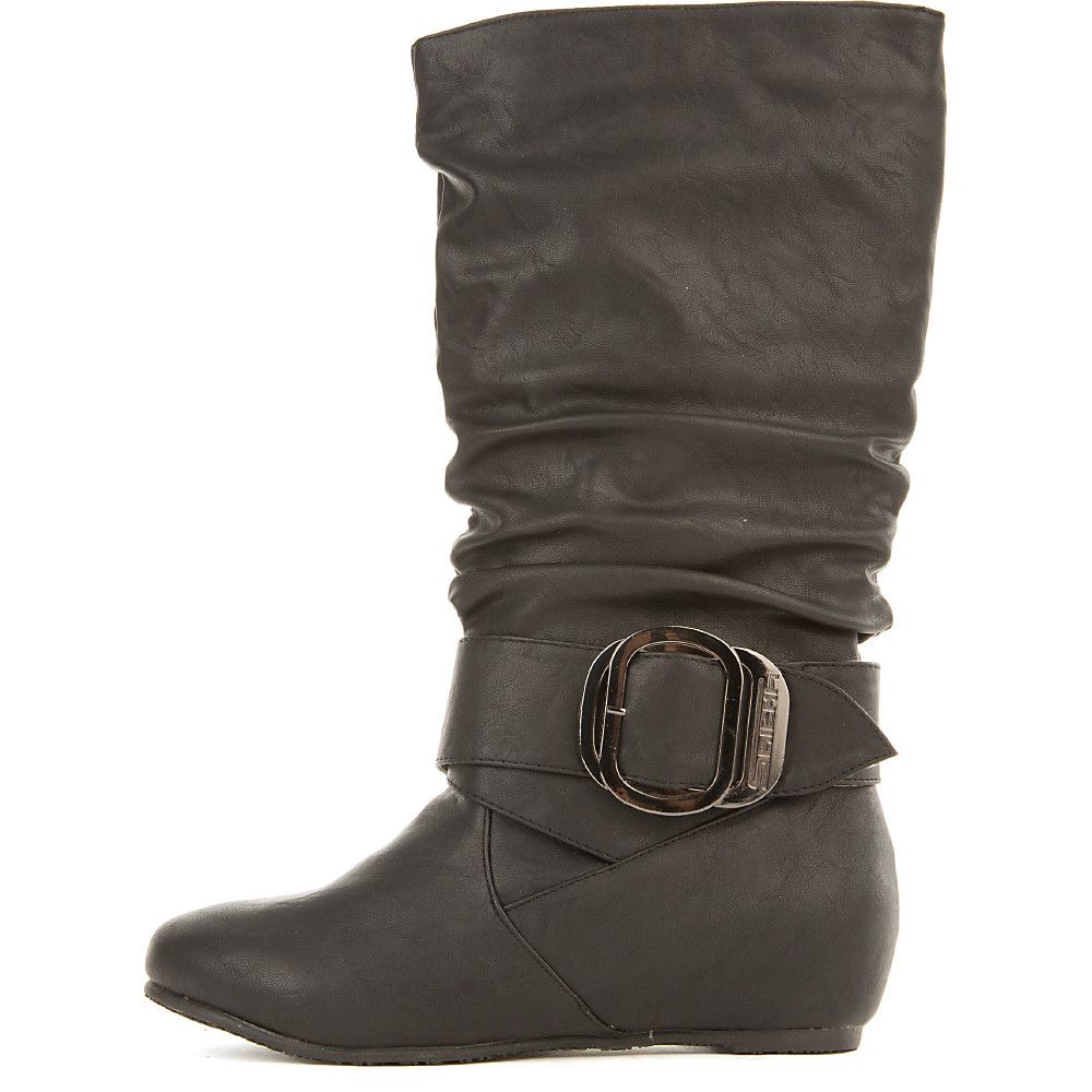 mid shaft black boots