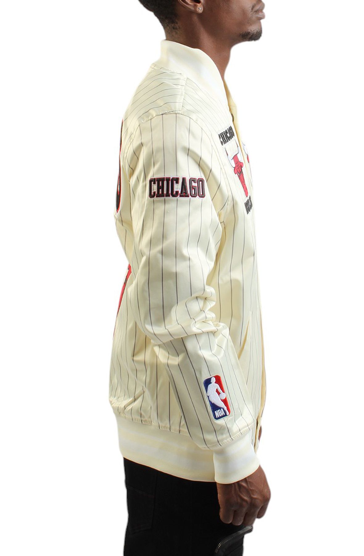 PRO STANDARD Bulls Pinstripe Satin Jacket BCB6515425-ELY - Shiekh