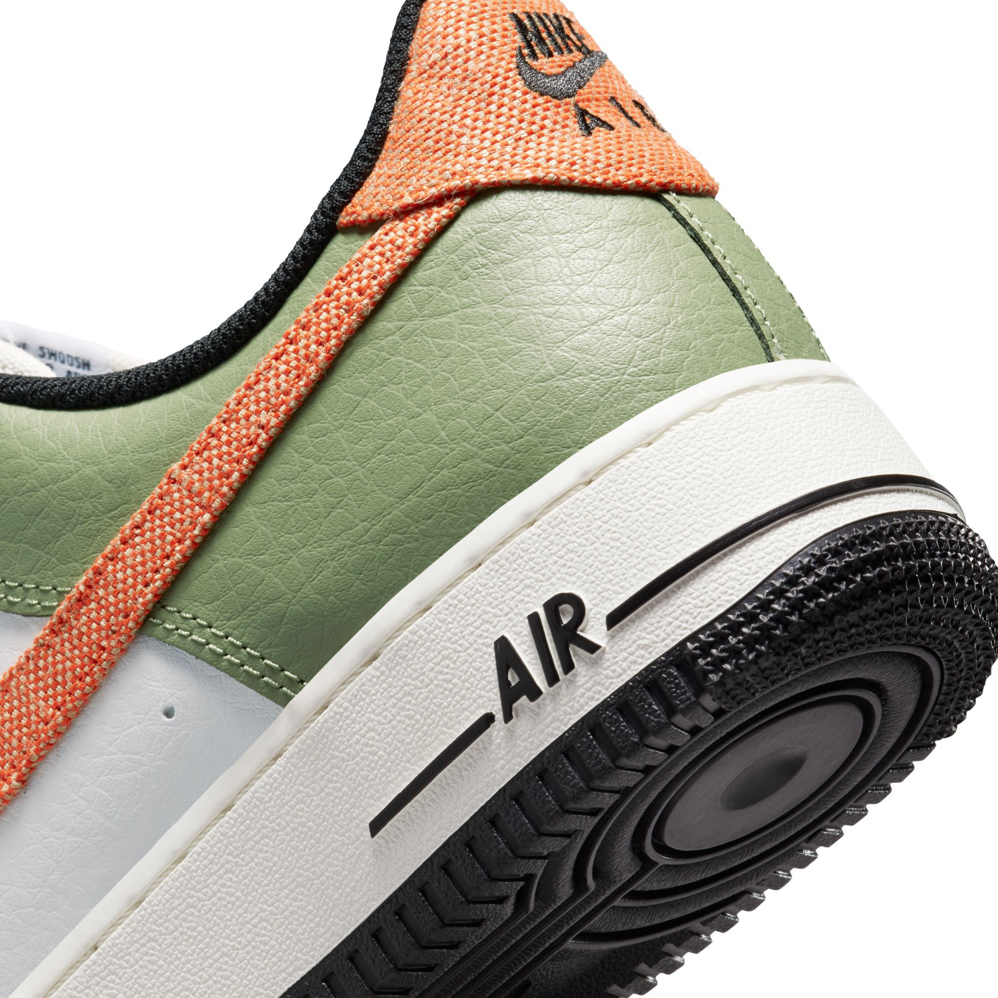 Nike FD0758-386 Air Force 1 '07 Oil Green Mens Lifestyle Shoe - Green/Orange  –