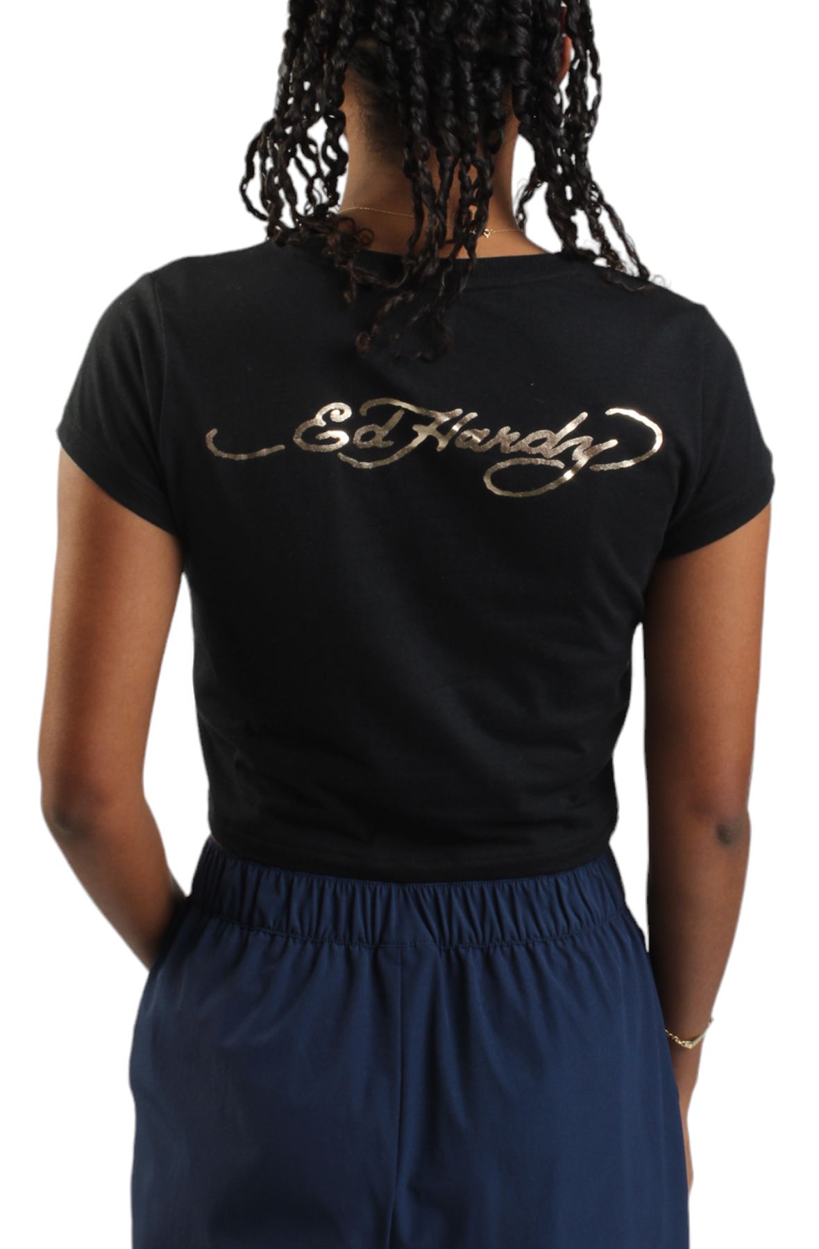 Ed Hardy クロス ブラック クロップドTシャツ Ed Hardy Cross Black Crop T-Shirt | Zumiez