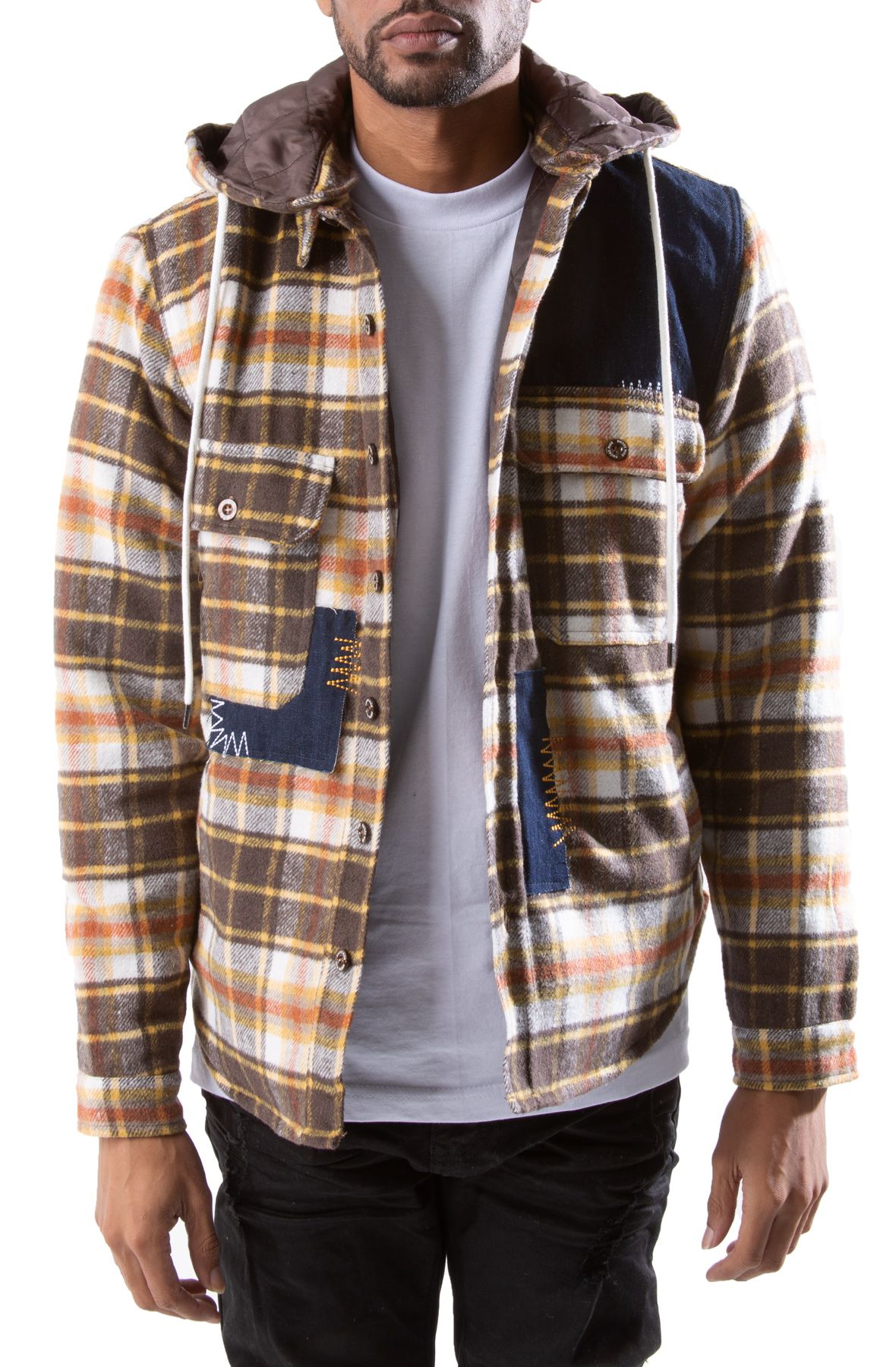 hooded plaid jacket mens