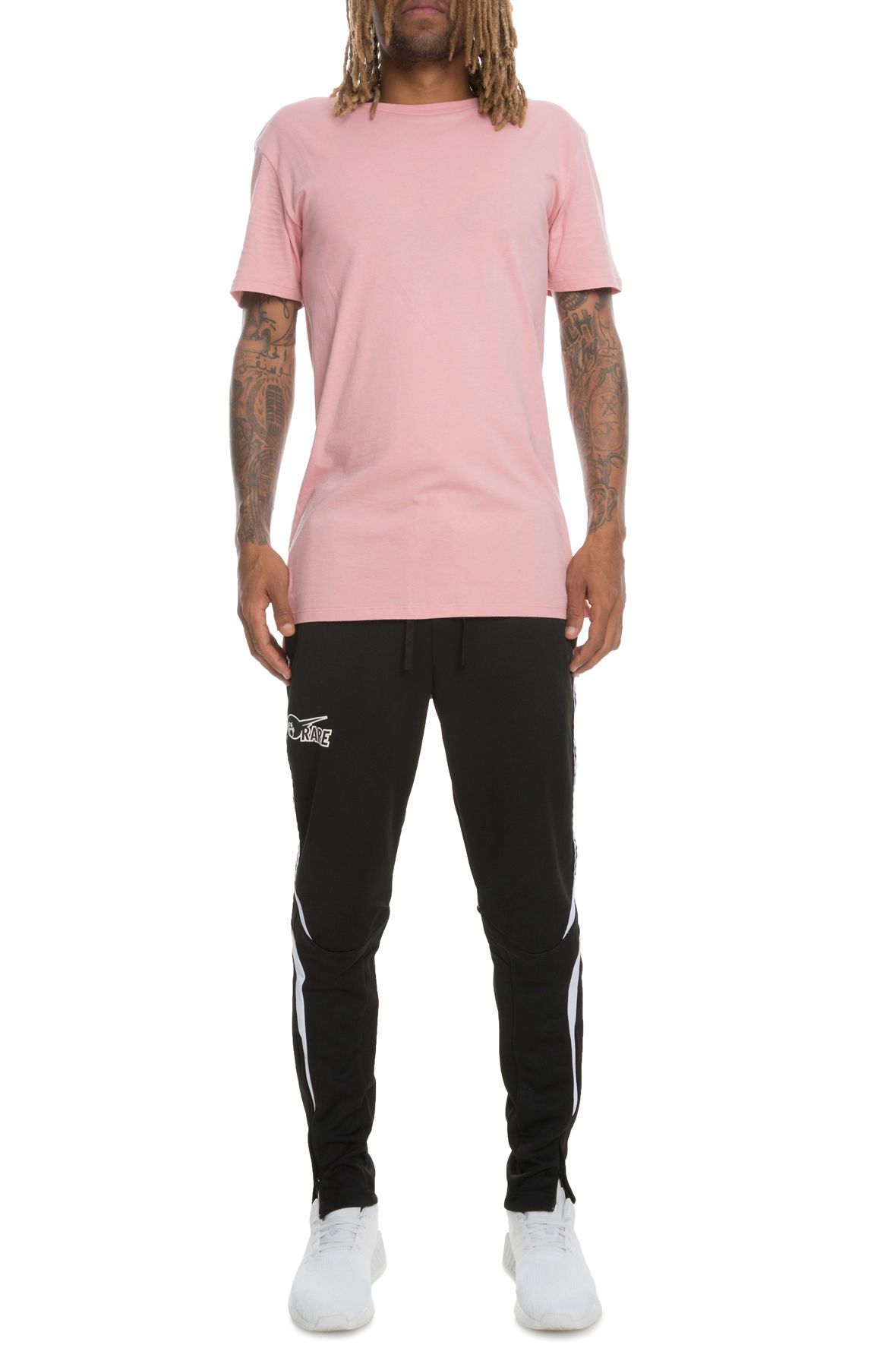 Pink black online joggers