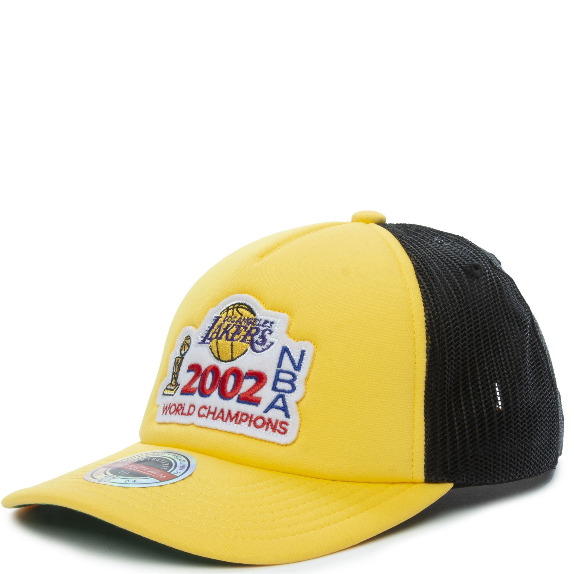 Men's Los Angeles Lakers Mitchell & Ness Yellow English Dropback Snapback  Hat