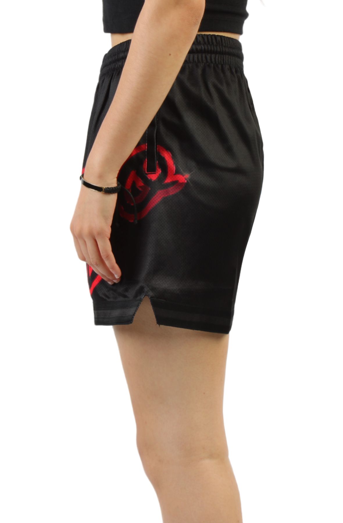 Women's Mitchell & Ness Black Chicago Bulls Big Face 4.0 Cropped