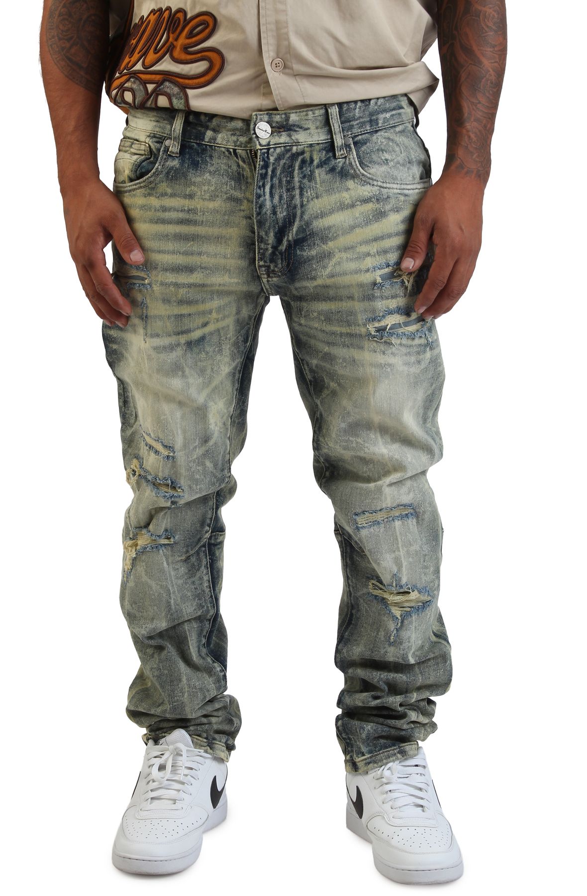 kuma SMOKE RISE Gradient Wash Jeans JP25512SK-KBLUE - Shiekh