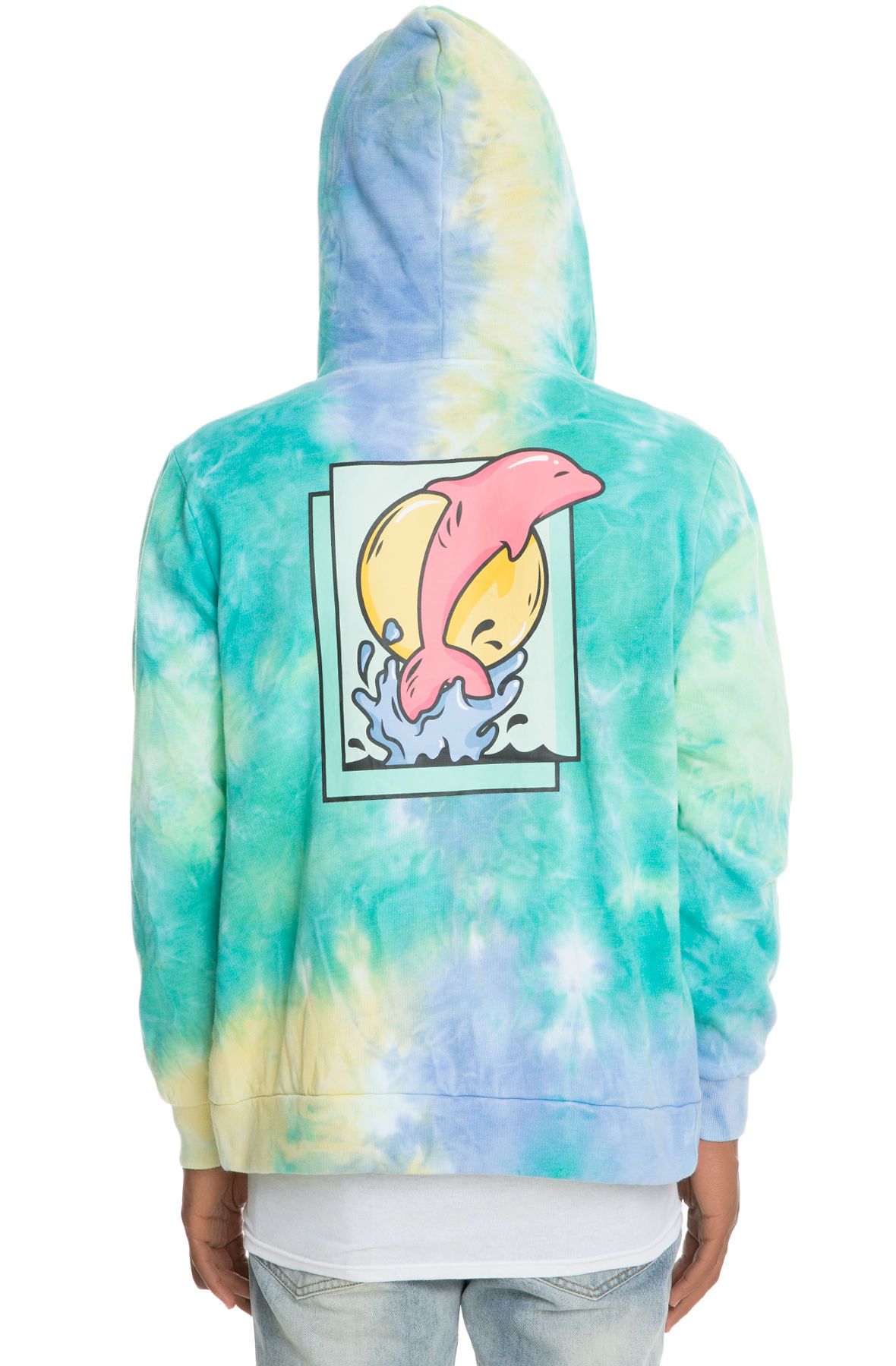 pink dolphin tie dye hoodie