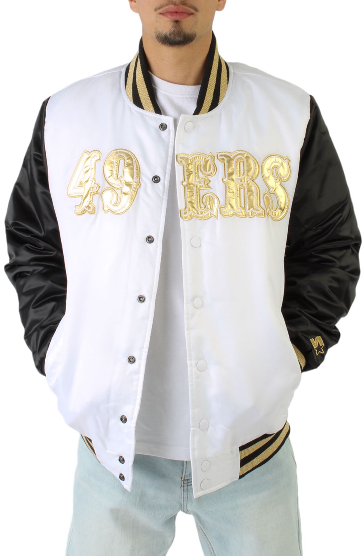 San francisco 49ers gold satin jacket online