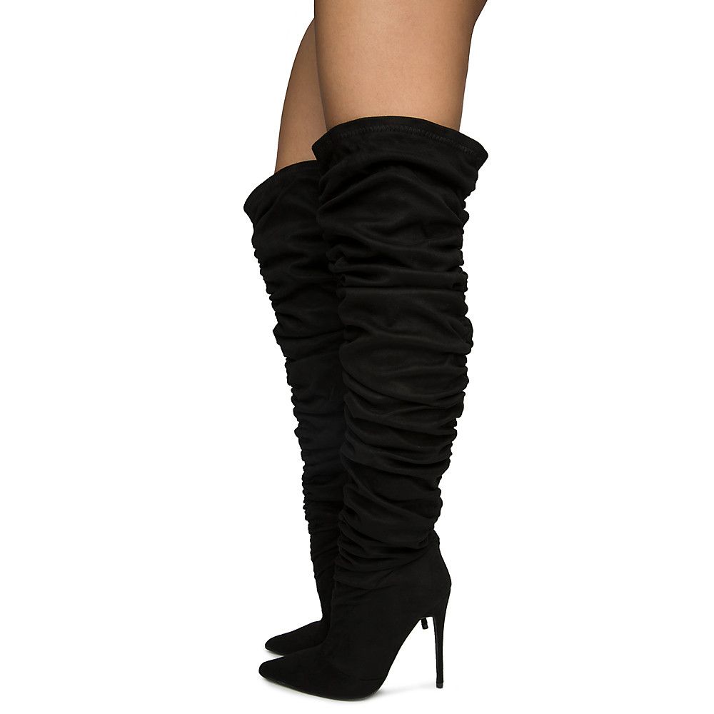 Thigh high boots 4 inch heel store