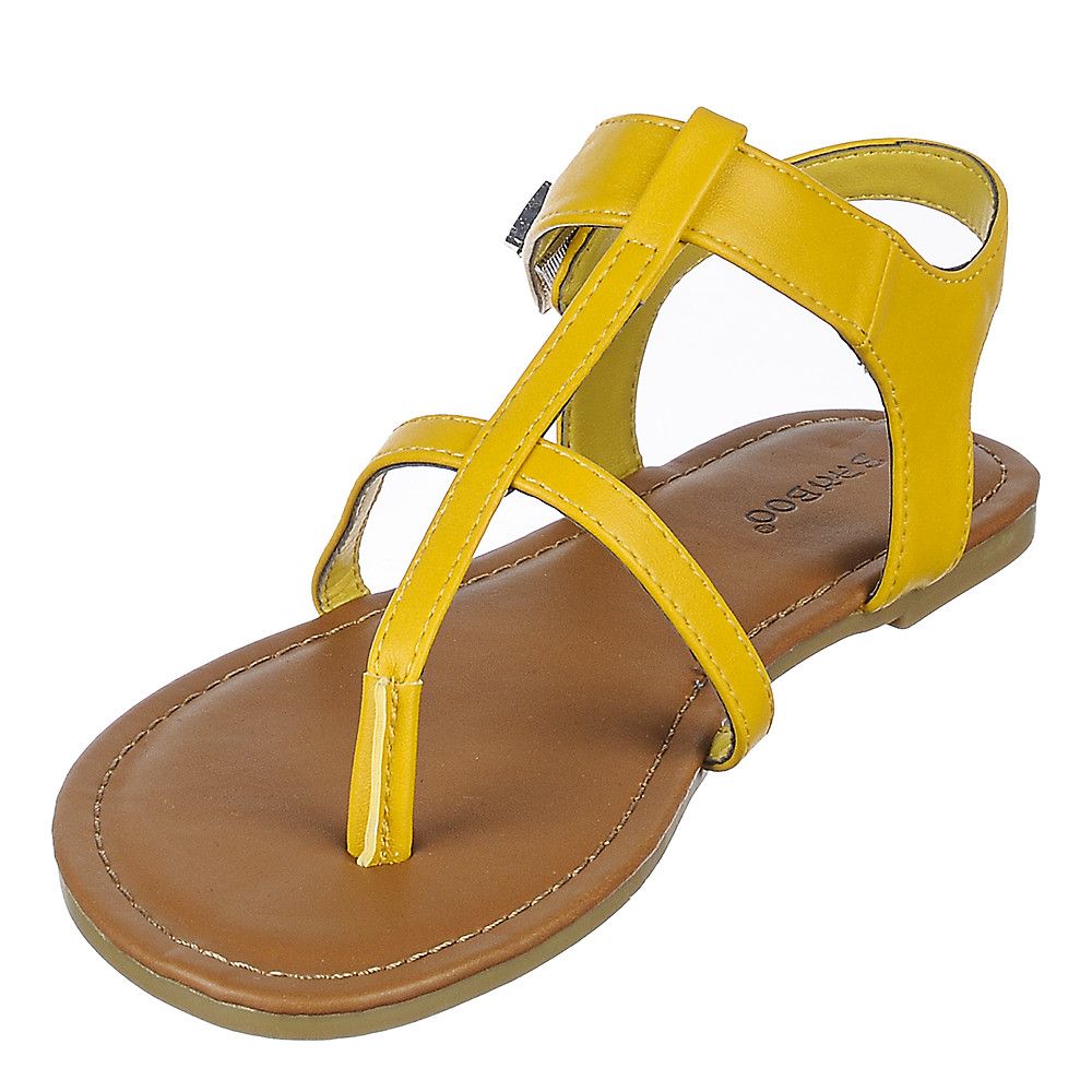 yellow thong heels
