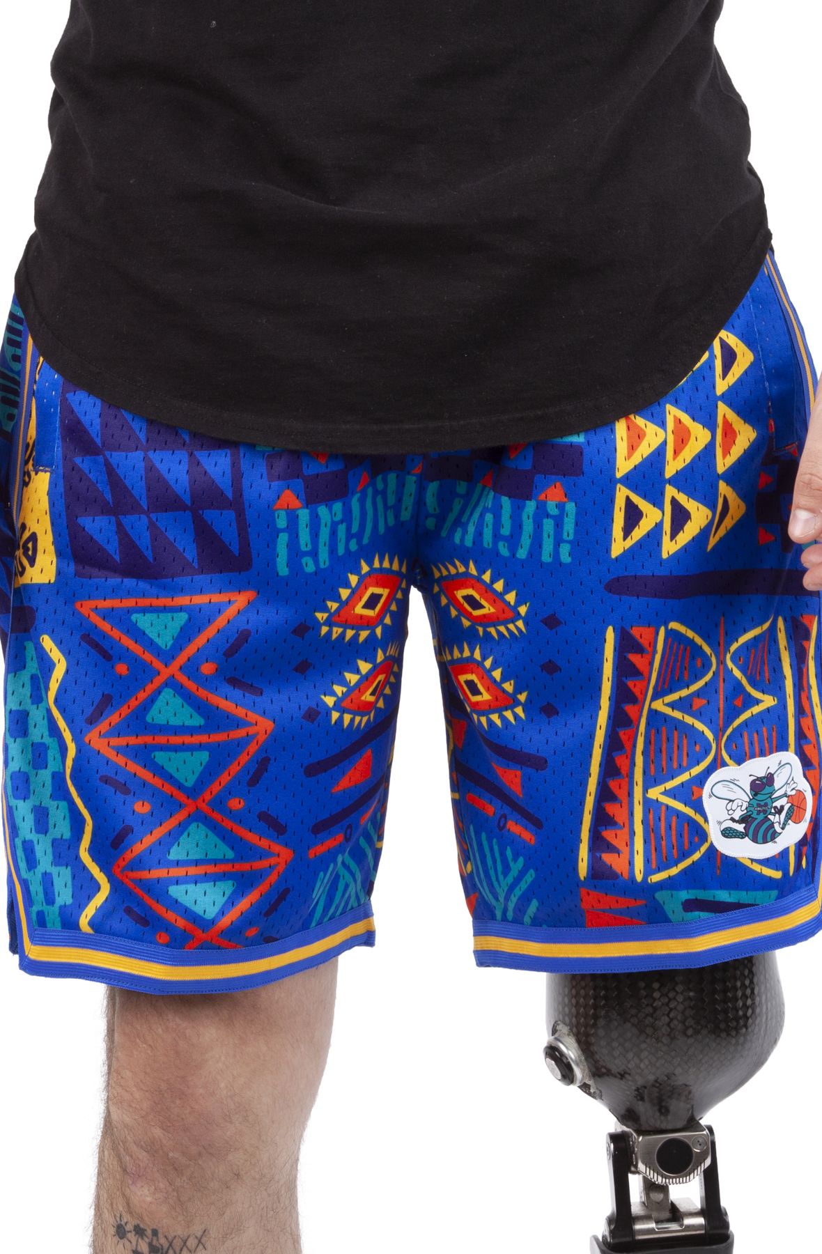 MITCHELL AND NESS Hornets Game Day Tribal Pattern Shorts PSHR4837