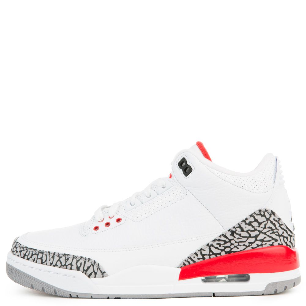 air jordan 3 white fire red cement grey