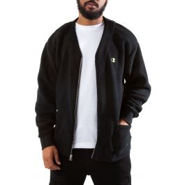 Sherpa Zip Cardigan Black Black