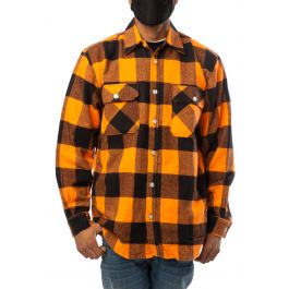 Heavyweight Plaid Flannel Shirt Orange Orange