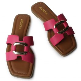 Feng Flat Sandal  Fuchsia Fuchsia