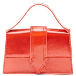 Metallic Flap Top Handle Crossbody Bag Red Red