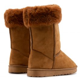 Lexi-R001 Fur Booties Camel Suede Camel Suede
