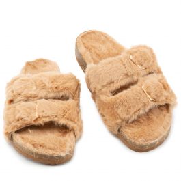 Defeat-63 Double Band Fur Slides Camouflage Fur Camouflage Fur