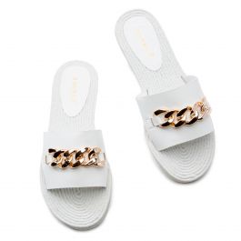 Athena-15 Flat Sandals White White