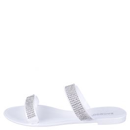 Dalia-03 Flat Jeweled Sandal White White
