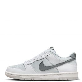 Grade School Dunk Low  White/Smoke Grey-Pure Platinum White/Smoke Grey-Pure Platinum