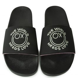 Adilette X André Saraiva Slides Core Black / Cream White / Pantone Core Black / Cream White / Pantone