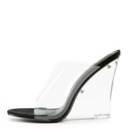 Lemonade Clear Wedge Heels Black Black