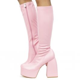 Sukki-2 Chunky Platform Boot Pink PU Pink PU