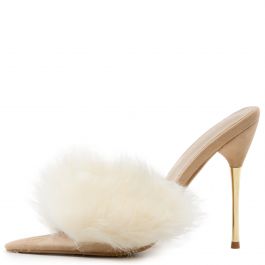 Fuji Fur High Heels Nude Nude