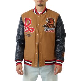 All American Varsity Jacket Caramel/Navy/Red Caramel/Navy/Red