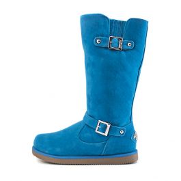 Kid's Fur Interior Boot Urban Buckle Blue Blue