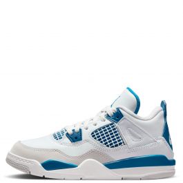 Pre-School Jordan 4 Retro Off White/Military Blue-Neutral Grey Off White/Military Blue-Neutral Grey